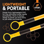 Retractable Barrier for Safety Traffic Cones - 2" OD - Large Yellow and Black Bar Barricade - for Road Construction, Parking, Warning, Temporary Security Divider (40, Yellow & Black, 53" x 84")