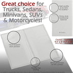 Auto Insurance and Registration Card Holder - Vehicle Glove Box Document Organizer - Car Essential Paperwork Holder for DMV, AAA, Contact Information Cards - Premium PU Leather Wallet Case - White
