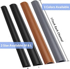 Cord Hider Floor 34in (2X L17in), Large Capacity Floor Cord Cover, Hard PVC Wire Cover, Cable Management Floor, Brown, Cord Cavity - 1.1"(W) x 0.4"(H)