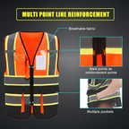 AYKRM 11 color High Vis Reflective Safety Vest for Women Men Security Pocket Zipper