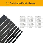Heat Shrink Braided Sleeving 2:1 Shrinkable Fabric Cable Sheathing Wire Tubing Management Abrasion Protectors Flexibility 5/8" ID-16FT