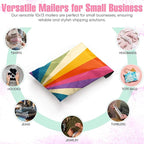 10x13 Poly Mailers – Retro Rainbow – Waterproof, Tear-Resistant Shipping Bags with Adhesive Seal – 50 Pack – Package Mint