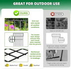 10 Panels Garden Fencing Animal Barrier, 17in (H) X 10.8ft (L) No Dig Dog Fence, 1.25 in Gap Fence Border for Dogs Rabbits, Rustproof Metal Decorative Fences Blocker for Outdoor, Yard, Patio