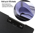 Clipboard Folder, A4 Foldable Clipboards, Office Clipboard Folder with Double Clips Metal Clip, 360 Degree Foldable Storage Clipboards for Office, School or Medical Field, Black
