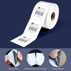 L LIKED 2" Round Direct Thermal Labels for Block, Permanent Adhesive Circle Label & Compatible with Rollo, Zebra and Other Desktop Printers (1 Roll, 750 Labels)