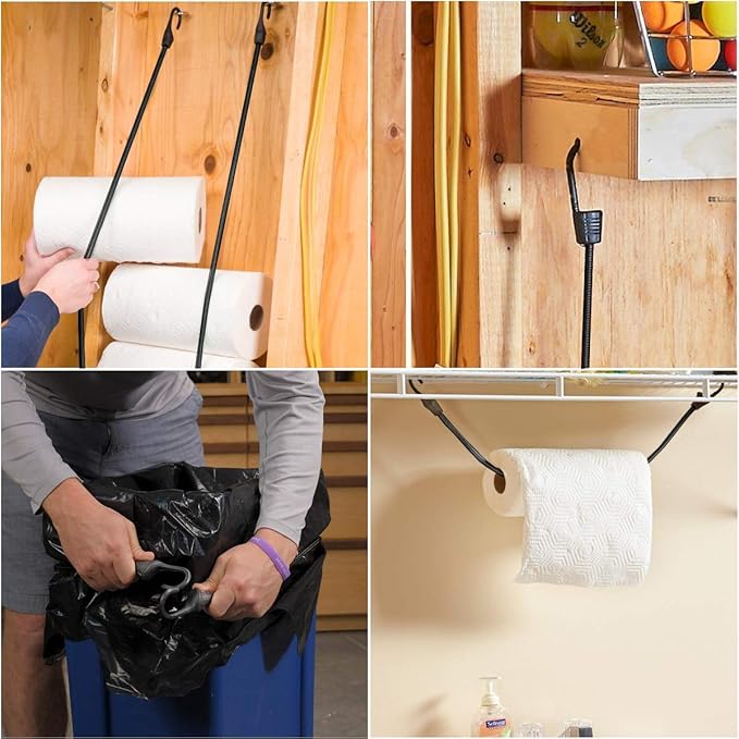 ZHOUBIN 72 Inch Black Bungee Cords with Hooks Heavy Duty, 2 Pcs