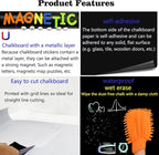 Magnetic Chalkboard Contact Paper 50"x18" Self Adhesive Magnet Wall Board Sticker with 12 Color Chalk for Office Black Chalk Board Wallpaper Roll Alternative to Magnetic Blackboard Paint