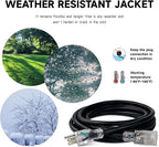 EP 10 Ft Lighted Outdoor Extension Cord - 10/3 SJTW Heavy Duty Black Extension Cable with 3 Prong Grounded Plug for Safety, UL Listed
