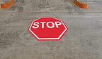"Stop" Durable Laminated Vinyl Floor Sign- Sign by Graphical Warehouse- 5S Safety and Security Signage, Visual Communication Tool (22")