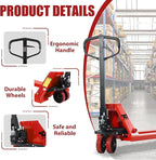 Tory Carrier Hand Pallet Jack Truck 6600 Lb. Capacity Manual Pallet Trucks 27 x 48 Forks Standard Duty Hand Pallet Jacks