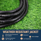 15 FT 12 Gauge Extension Cord Outdoor, Heavy Duty Weatherproof & Flame Retardant Black 3 Prong Power Cord, Outside for Garden & Lawn, 15 Amps 1875 Watts 125 VAC 12AWG SJTW, UL Listed