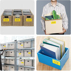 Rectangle Labels Sticker 3×5 Inch Vinyl Floor Stickers Color Coding Name Tags Roll Removable 200 PCS, Yellow