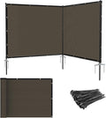 Patio 6' x 12' Outdoor Privacy Screen Freestanding Temporary Fence Panels Net Cover with Metal Poles for Outside Backyard Pool Garden Air Conditioner Fencing, Brown