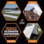 Heavy Duty White Poly Tarp 25' X 45' - Bulk Full Pallet (30 Pack) - Multipurpose Protective Cover - Durable, Weather Proof & Tear Resistant - 12 Mil Thick Polyethylene - by Xpose Safety