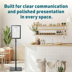 1 PACK Double-Sided Adjustable Heavy Duty Pedestal Sign Holder Stand for Display - Indoor/Outdoor Floor Sign Stand with Base 8.5x11 inches (Horizontal and Vertical Orientation) - includes dry erase marker