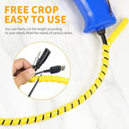 Spiral Cable Wrap, 16.4ft, 33ft Wire Protection Sleeve Cover Cable Organizer Pipe Flexible Spiral Wrap Winding Tube Prevent Cat from Chewing Cables (Yellow, 8mm (5/16")-33ft)