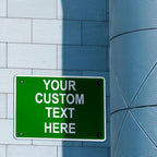Aluminum Weatherproof Metal Sign Multiple Sizes Custom Personalized Text Here Green White Directions Horizontal Street Signs 14x10Inches