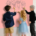 Magnetic Glass Whiteboard - 48"x36" Frameless Glass Dry Erase Board for Walls, Office, School, Home - Pink