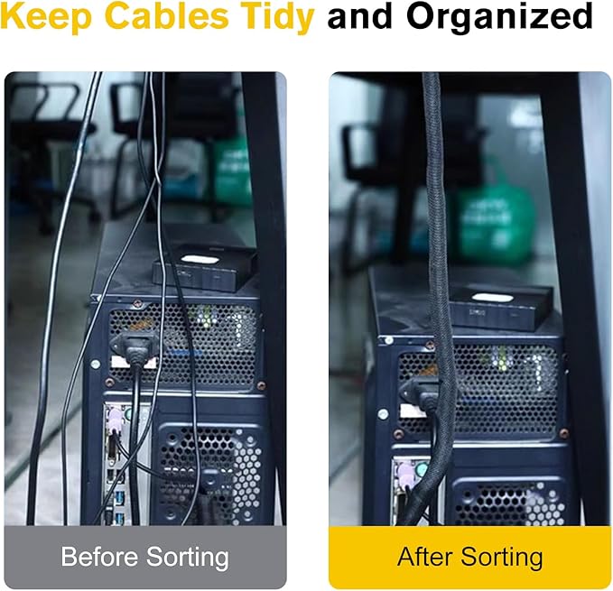 Cord Protectors from Pets No Chew, Ultra Durable Wire Protector Cord Covers for Pets, Flexible Cable Sleeve Cord Management for TV/Computer/Electric Wires/Phone Charging Cables (1/2"-50Feet)