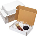 Shipping Boxes 9x6x2" 25 Pack - White Corrugated Cardboard Mailing Box for Small Business - Literature Mailer Packaging Supplies