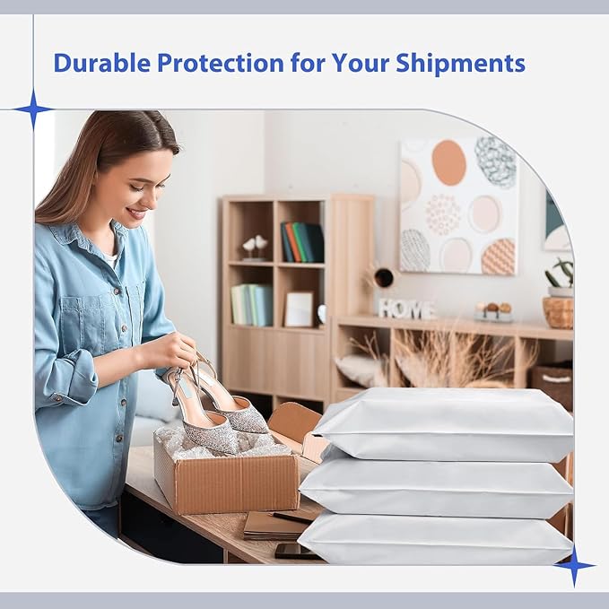 Fuxury 600 Pack 17.7x22" White Large Poly Mailers Bulk,Waterproof Mailing Envelopes for Clothing,XL Strong Adhesive Self Seal Poly Shipping Bags for Postage Return Books Small Business