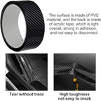 MYFAMIREA Car Door Edge Guards Carbon Fiber, 5D Gloss Black Vinyl Automotive Entry Sill Protector Wrap Film, Universal Self-Adhesive Auto Door Trim Strips Anti-Collision (33Ft x 2In)