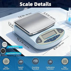 Lab Scale 6000gx0.01g,Analytical Balance 0.01g High Precision Electronic Digital Balance Scale, Scientific Scale Gram Scale Digital Balance for Kitchen Lab Weighing Jewelry Scale