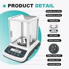 JOANLAB Analytical Balance 500g x 1mg Scale High Precision 0.001g Accuracy Digital Lab Scale for Laboratory Pharmacy Jewelry w/Front & Rear Display