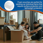 100 Pack Foam Pouches, Cushion Foam Wrap Pouches for Moving and Storing, 10"x12" Foam Wrap Pouches Protect Fragile Items, Protect Mug, Glasses, China, and Dishes, Packing supplies