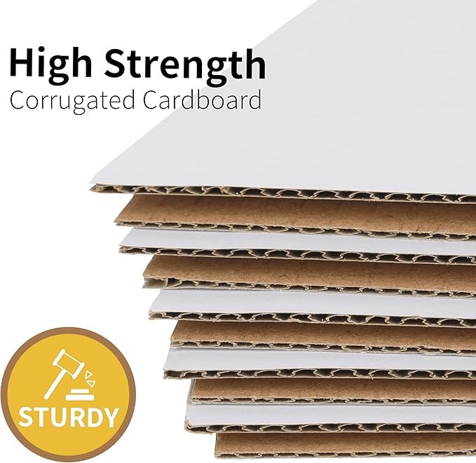 4x4x4 inches Shipping Boxes 50 Pack, Kraft Corrugated Small Cardboard Boxes for Mailing Packing, White