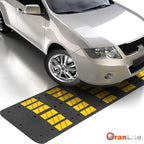 35" inch Width Speed Humps Rubber Speed Bumps for Saftey Combinable High Visibility Durable Ramps, Garage Speed Bump for Asphalt Concrete Gravel Driveway (Middle Part 1 Pack)