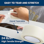 Lichamp Clear Duct Tapes Heavy Duty, Waterproof No Residue Clear Duct Tape for Packaging Taping Sealing Repairing Tying, Thick & Wide Tape for DIY or Commercial Use, 2 inches x 25 Yards