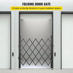VEVOR Single Folding Security Gate, 51.57" H x 42" W Folding Door Gate, Steel Accordion Security Gate, Flexible Expanding Security Gate, 360° Rolling Barricade Gate, Scissor Gate or Door with Padlock