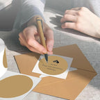 2 Inch Brown Round Thermal Labels,600 Labels/Roll, Self-Adhesive Circle Inventory Stickers, Multi-Purpose Round Roll Thermal Printing Stickers for Business and Domestic Use