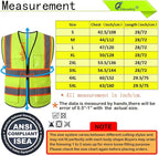 Reflective Mesh Safety Vest for Men Women with 5 Pockets and Zipper Front High Visibility Mesh Vest Hi Vis Construction Work Vest,Meets ANSI/ISEA Standards(EK175-Yellow-4XL)