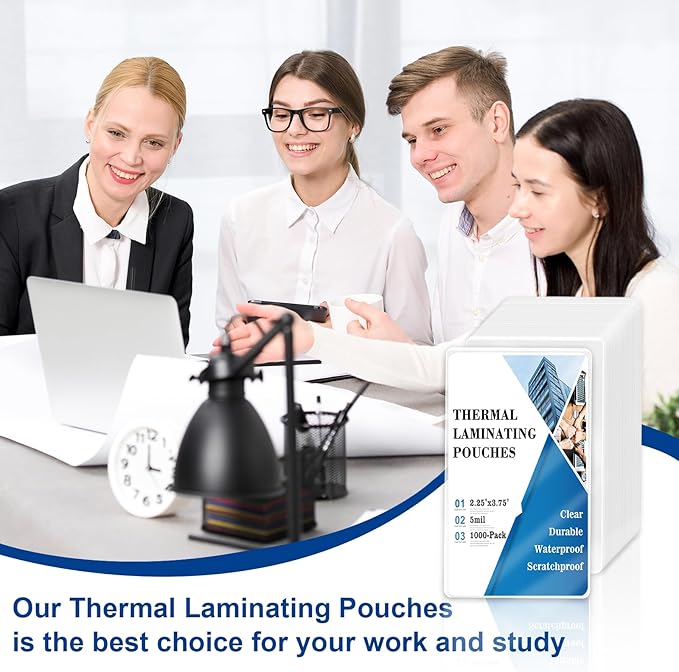 1000 Pack 5mil 2.25“x3.75" Thermal Laminating Pouches Badge Laminate Pouches Clear Laminated Luggage Tags Printable Laminator Pouches for Business Permits Cards (1000, 2.25“x3.75"-5mil)