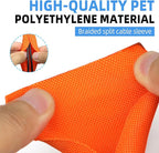 Automotive Wire Loom Tubing, Split Braided Cord Protectors from Pets No Chew, Flexible Cable Sleeve Cable Management for TV/Computer/Electric Wires (Orange, 1"-10ft)