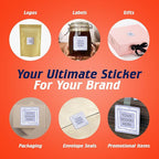 100 Custom Vinyl Stickers - Upload Your own Image, Text, Design, Logo - Personalized Logo Labels for Handmade, Packaging, Bottle, Jars, Candle, Brand Stickers (Lavender Swirls, 1.5x1.5 Square)