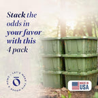 HOMZ 4-Pack Durabilt Tote, Heavy Duty Plastic Storage Bins with Lids, 27 Gallon, Green Camo - Stackable Organizing Containers for Home, Garage, and Office