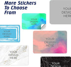 100 Custom Vinyl Stickers - Upload Your own Image, Text, Design, Logo - Personalized Logo Labels for Handmade, Packaging, Bottle, Jars, Candle, Brand Stickers (Blue Green, 3x2)