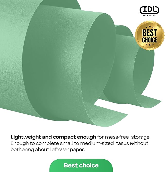 Christmas Green Kraft Paper Roll 18" x 1200" (100 ft) with Cutter - USA-Made Gift Wrapping Paper for Packing, Moving, Shipping & Crafts/Arts - 100% Recyclable Natural Craft Material by IDL Packaging