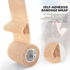 OK TAPE Self Adherent Cohesive Bandages Wrap - 12Packs, 3" x 5 Yards, Non-Woven Self Adhesive Bandage Wrap for Thumb, Finger, Wrist, Ankle, Vet Wrap Bandages Tape (Mixed Colors)
