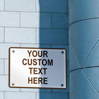 Aluminum Weatherproof Metal Sign Multiple Sizes Custom Personalized Text Here White Brown Recreational Horizontal Street Signs 14x10Inches