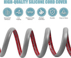 Floor Cord Cover Self Adhesive Cord Hider,3.3FT Cable Management, Extension Strip Protector for Wires, Prevent Cable Trips for Offices, Gyms, Exhibitions Cavity:0.51"(W) x 0.3"(H) Gray Wood
