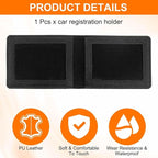 HARFINGTON Car Registration and Insurance Holder PU Leather Vehicle Glove Box Organizer Storage Accessories Car ID Holder with 10 Pockets for License ID Card Bank Card Documents, Black