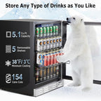 Kalamera 24 inch Beverage Refrigerator - 154 Cans Capacity Beverage Cooler- Fit Perfectly into 24" Space Built in Counter or Freestanding - for Soda, Water, Beer or Wine - For Kitchen, Bar or Office