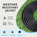 EP 25 Ft Outdoor Extension Cord - 12/3 SJTW Heavy Duty Black Extension Cable with 3 Prong Grounded Plug - Power Cord for Lawn, Garden, Appliances