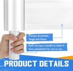 Frienda 6 Pcs 4 Inch Plastic Stretch Wrap Film Roll 500ft Clear Mini Moving Plastic Wrap Roll with Handle 80 Gauge Shrink Wraps Industrial Strength Shrink Film for Moving, Packing, Self Adhering