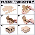 Small Shipping Boxes 3.5x3.3x1.6 Inches, 25-Pack Brown Corrugated Cardboard Gift Boxes for Mailing, Packaging & Storage