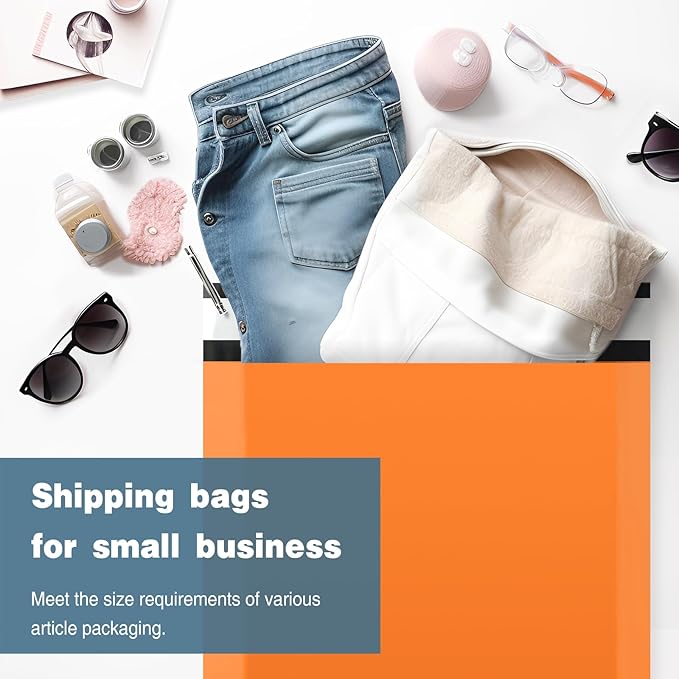 Famagic Poly Mailers 19x24 Inches 50 Pcs Orange Packaging Shipping Bags Mailing Envelopes Self-Seal Waterproof and Tear-Proof Mailers Bags for Small Business Clothing Boutique